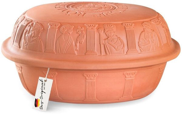 RÖMERTOPF Bräter Großer Bräter MAXI, für 8 Personen, Keramik (Set, Terracotta), antihaft