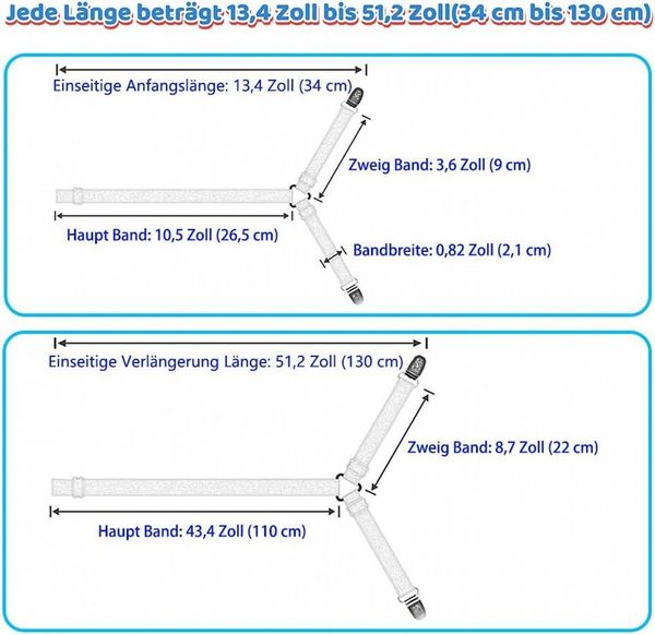 FELIXLEO Spannbettlaken Bettlakenspanner Elastische Verstellbare Bettlaken Verschlüsse, (2 Stück)