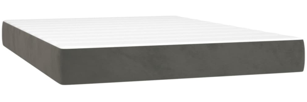 vidaXL Boxspringbett mit Matratze Dunkelgrau 140x200 cm Samt 3137846 Bild 5
