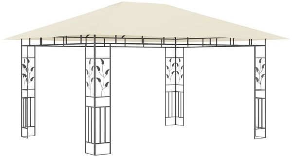 vidaXL Pavillon mit Moskitonetz 4x3x2,73 m Creme 180 g/m² 47970 Bild 2