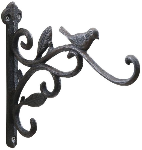 Dragimex Wandhaken mit Vogel aus Gusseisen Antik-schwarz
