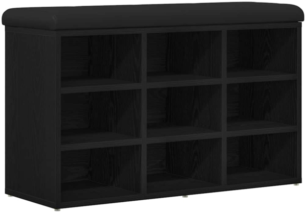 vidaXL Schuhbank mit Speicher Schwarz 80 x 30 x 48 cm Holzwerkstoff 862987