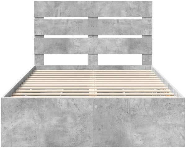 vidaXL Bettrahmen mit Kopfteil Beton Grau 135 x 190 cm Ingenieurs Holz 3411840 Bild 8