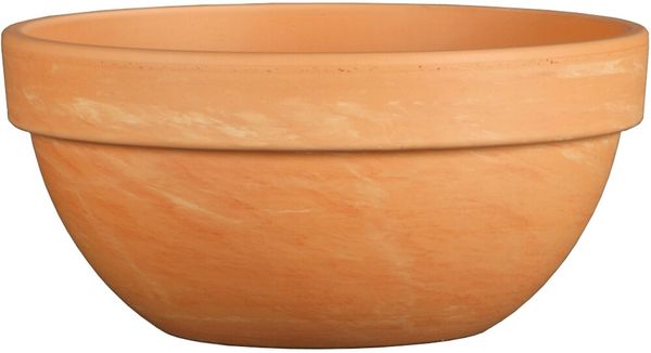 Pflanzschale LEVY 23 cm marmor – dickwandige Terrakotta-Schale mit Ablaufloch, frostbeständig, marmoriert, für Garten, Balkon & Terrasse