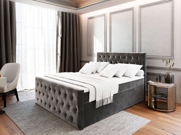 Masseno Boxbett FONDI 140x200 cm mit Bonell Matratze und Topper