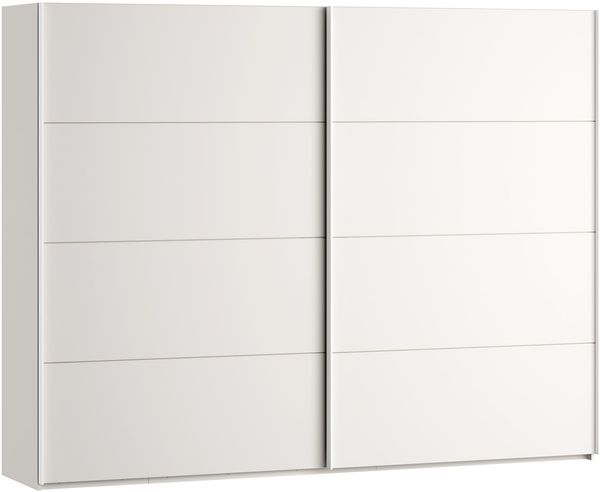 Forte SOPHISTISPACE Kleiderschrank 270, moderner Schwebetürenschrank, 2-türig, Einlegeböden, Kleiderstangen, Holzwerkstoff, Kaschmir|Beige, 269,8 cm breit x 210,5 cm hoch x 62,9 cm tief