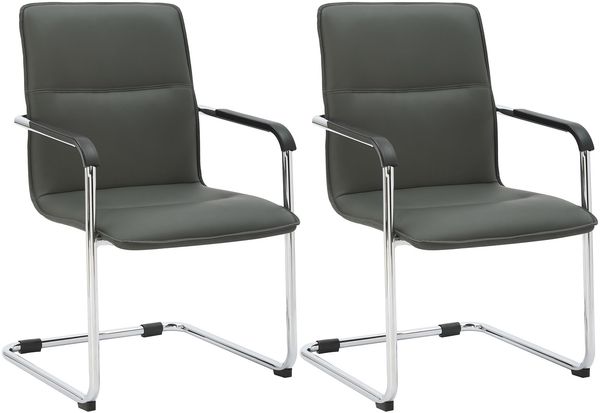 2er Set Besucherstuhl Seattle, Grau