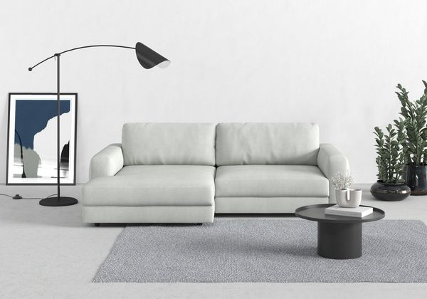 TRENDMANUFAKTUR Ecksofa Bourbon, Designsofa mit tollem Sitzkomfort, L-Form, extra tiefe Sitzfläche, wahlweise mit Sitztiefenverstellung