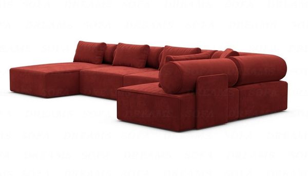 Couchlandschaft Laguardia U Form in Samtstoff - Samtstoff - rot - Links Bild 5