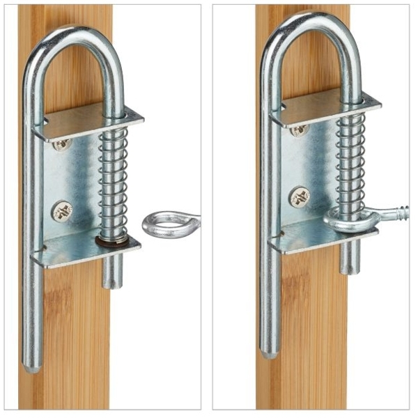 Relaxdays Hundeabsperrgitter, ausziehbar bis 130 cm, 87,5-100 cm hoch, Bambus, Hunde Schutzgitter, Treppe & Tür, Natur Bild 7