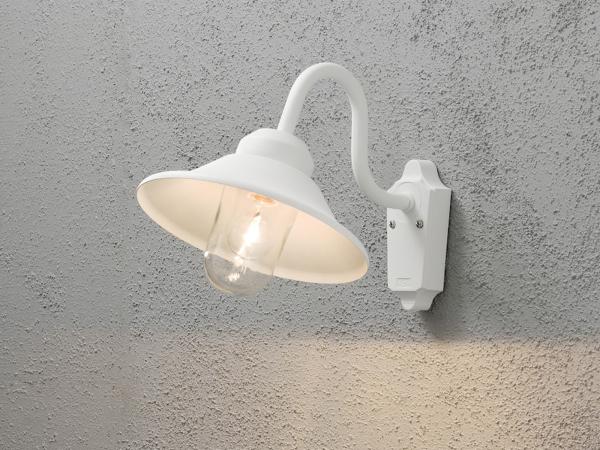 LED Außenwandleuchte im Landhausstil Aluminium Weiß, Höhe 30cm