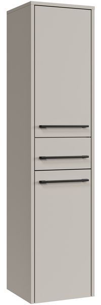 Badplaats Badezimmerschrank Florence 30 x 35 x 130 cm Cashmere - Hoch Badschrank mit 2 Türen und 1 Schublade