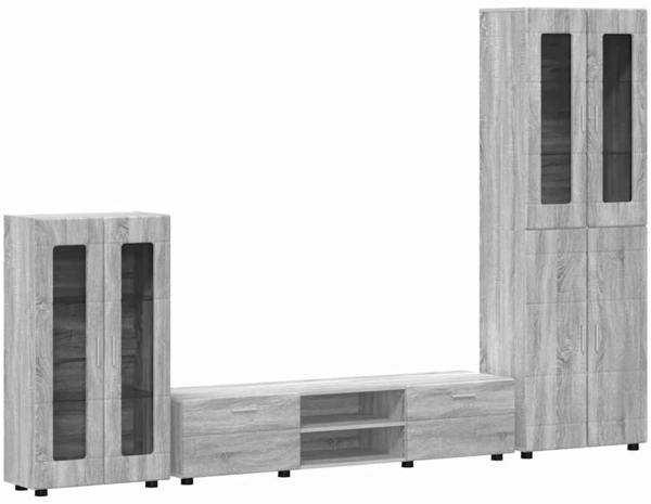 vidaXL TV-Schrankset mit Schubladen Graues Sonoma Holzwerkstoff 3397980