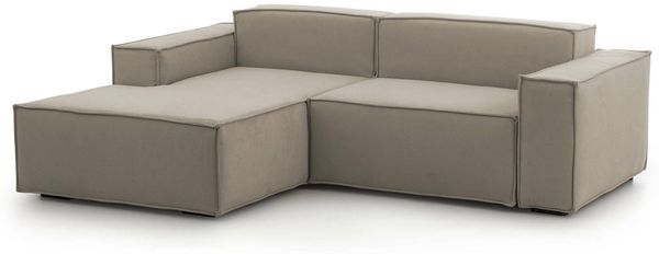 Dmora Sofa mit Halbinsel Assurte, modulares Sofa mit linker Chaiselongue, modernes Stoffsofa, 100 % Made in Italy, 240 x 170 x 70 cm, Taupe Bild 8