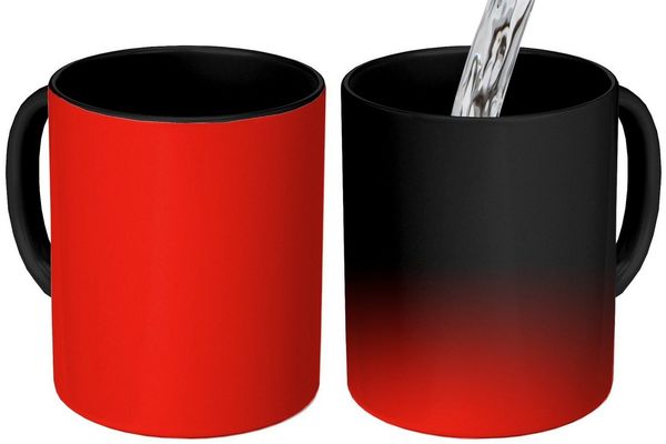 MuchoWow Tasse Rot - Farbe - Einfarbig, 1-tlg, Keramik, Farbwechsel, Kaffee Tassen, Teetasse, Zaubertasse, Geschenk