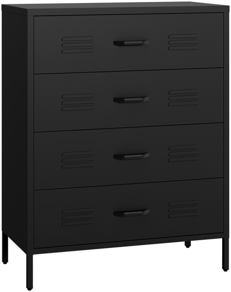 skølm 'Atria' Metallkommode, schwarz, 100x40x80 cm, Metallschrank mit 4 Schubladen Bild 9