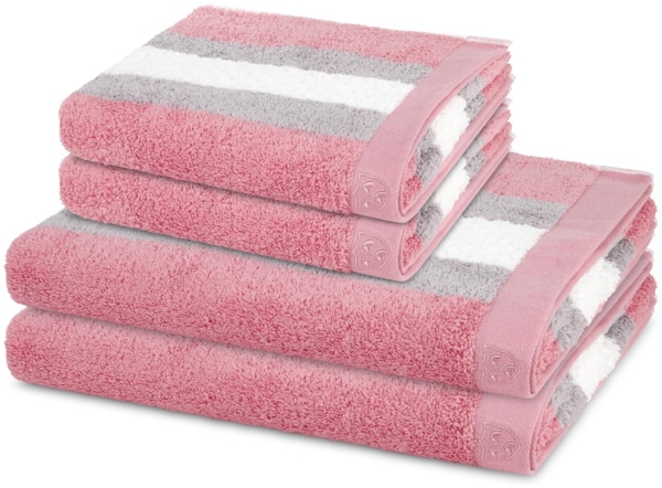 Ross Harmony 4 tlg. Frottier-Set - 2 X Handtuch (50 X 100cm), 2 X Duschtuch (70 X 140cm) - 520 - Altrosa