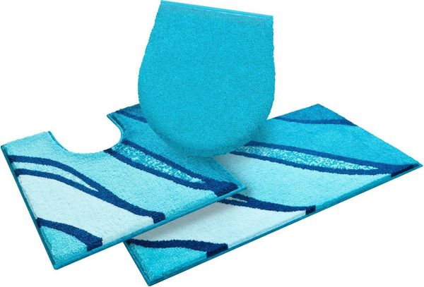 Grund Badematte Belize, Höhe 20 mm, rutschhemmend beschichtet, fußbodenheizungsgeeignet, schnell trocknend, Polyacryl, rechteckig, 3-tlg. Stand-WC Set, weiche Haptik, auch als 3 teiliges Set erhältlich, Made in Europe