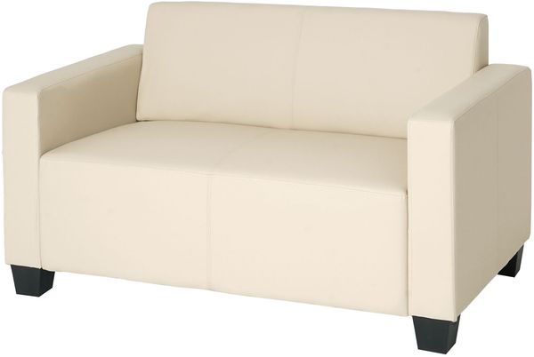 2er Sofa Couch Lyon Loungesofa Kunstleder ~ creme Bild 7