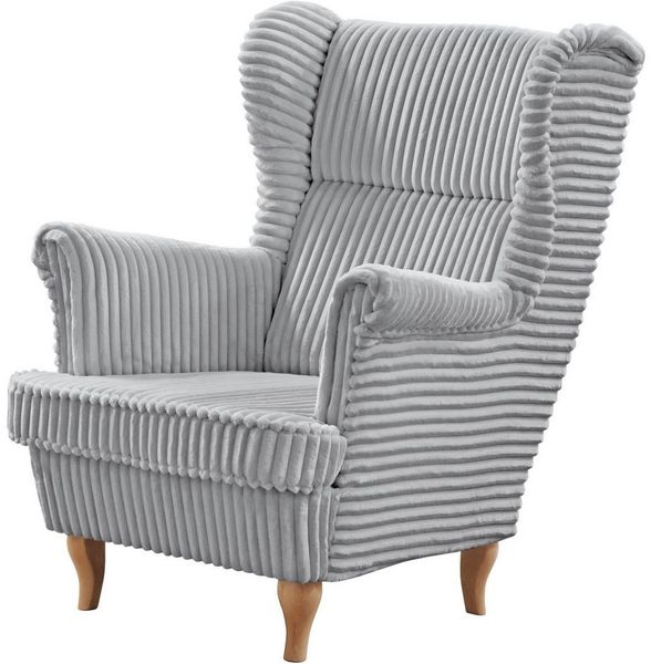 Beautysofa Sessel Moderner, bequemer, weicher, eleganter Sessel FELIX (Holzbeine, Farbe: Buche, Weiß oder Wenge – Ihre Wahl, Breite: 84 cm), Stoff Cord