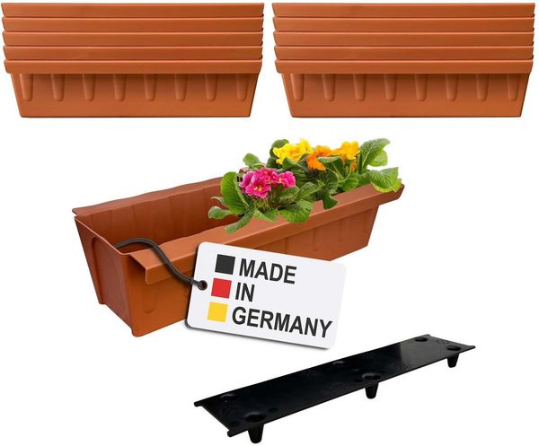 BURI Euro-Paletten Blumenkästen-Einsätze inkl. Bewässerungsmatte | 37,3cm | Pflanzkasten für Europalette Palette | Balkonkasten | Blumentopf | aus stabilen Kunststoff | Made in Germany