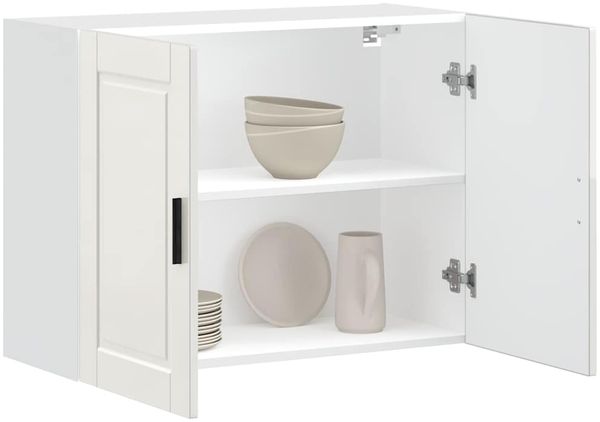 Küchen-Hängeschrank, Wandschrank Porto Hochglanz-Weiß Holzwerkstoff
