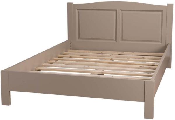 Casa Padrino Landhausstil Bett Taupe 160 x 200 cm - Massivholz Doppelbett - Landhausstil Schlafzimmermöbel