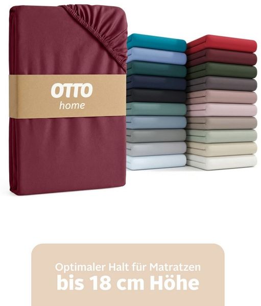 OTTO home Spannbettlaken PHYSALIS in BASIC und PREMIUM Qualität, 100% Baumwolle, Jersey (160 g/m), Gummizug: rundum, (2 Stück), für Matratzen bis 18 cm Höhe, Bettlaken, Spannbetttuch, pflegeleicht