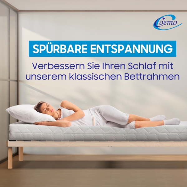 Bettgestell mit Lattenrost 'PYXIS' 70×200 cm, Massivholz Buche Bild 7