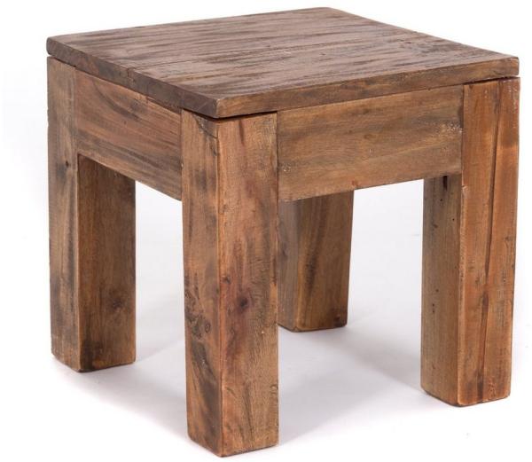 DESIGN DELIGHTS Beistelltisch COUCHTISCH SQUARE 30, Massivholz 30x30cm (HxB) Beistelltisch rustikal