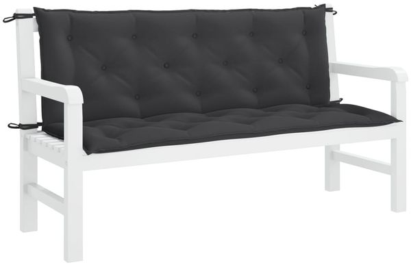 vidaXL Gartenbank-Auflage Schwarz 150x(50+50)x7 cm Oxford-Gewebe 315023