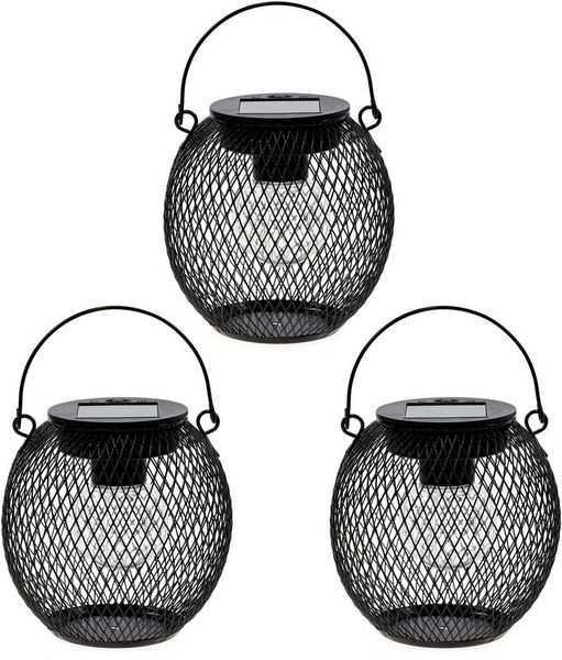 OTTO home LED Solarleuchte Aaddis, LED-Metalllaterne, 3er Set, Tageslichtsensor, LED fest integriert, Warmweiß, einzeln positionierbar