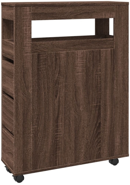 vidaXL Badschrank Schmal mit Rollen Eichen-Optik Holzwerkstoff 855274