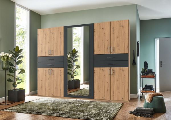 Wimex Kleiderschrank Taiga Kleiderschrank mit Spiegel OTTOs Choice Topseller mit Schubladen auf bequemer Höhe, Garderobe Schlafzimmerschrank
