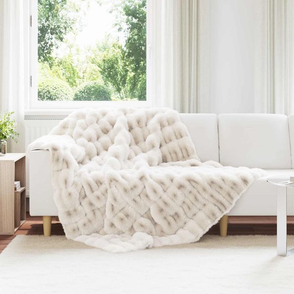 vidaXL Rutschfeste Decke aus Kunstkaninchenfell Olite 4 pcs Weiß 42021846