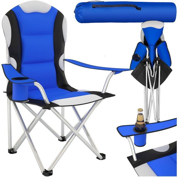 tectake Campingstuhl Klappstuhl mit Polsterung (Komplettset, 1 St), faltbar, gepolstert