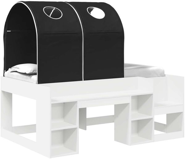 vidaXL Bett mit Tunnel 4 pcs Weiß und Schwarz Holzwerkstoff 3423502