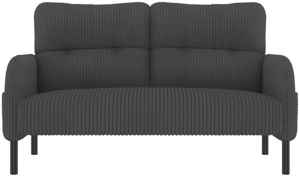 2-Sitzer-Sofa 120 x 75 x 79 cm mit Seitentasche – Cordbezug in Grau und Metallfüßen Bild 7