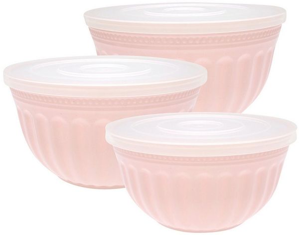 Greengate Schüssel Alice Schüssel mit Deckel pale pink Set3, (Schüsseln & Schalen)