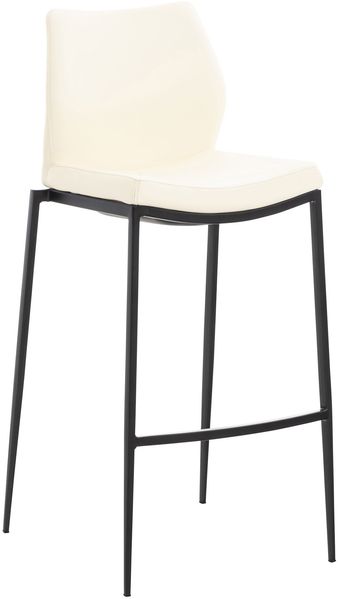 CLP Barhocker Matola Kunstleder mit Fußstütze,creme schwarz