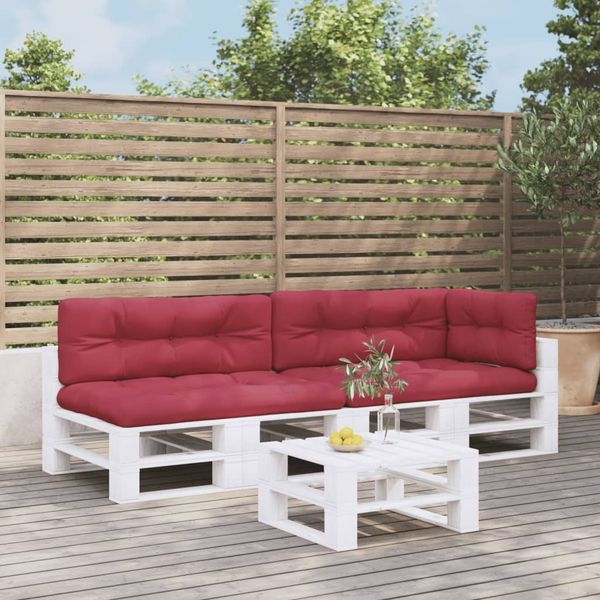 vidaXL Palettenkissen 5-tlg. Weinrot Stoff 3217140