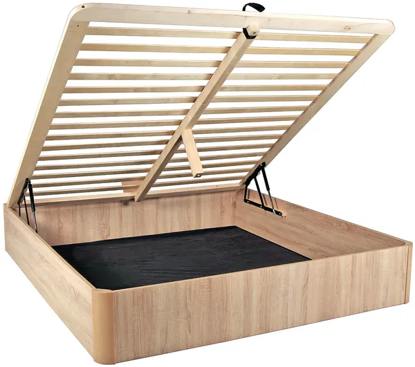 Vente-unique - TALISO Lattenrost und Bettrahmen Holz, Platte Beige - B 160 cm x H 36 cm x L 201 cm Bild 4