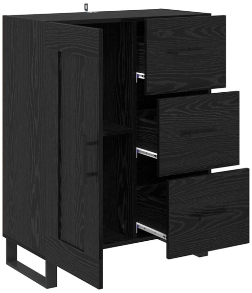 vidaXL Sideboard mit Schubladen Schwarz Eichen-Optik 69,5 x 34 x 90 cm 881647 Bild 4