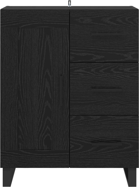 vidaXL Sideboard mit Schubladen Schwarz Eichen-Optik 69,5 x 34 x 90 cm 881647 Bild 5