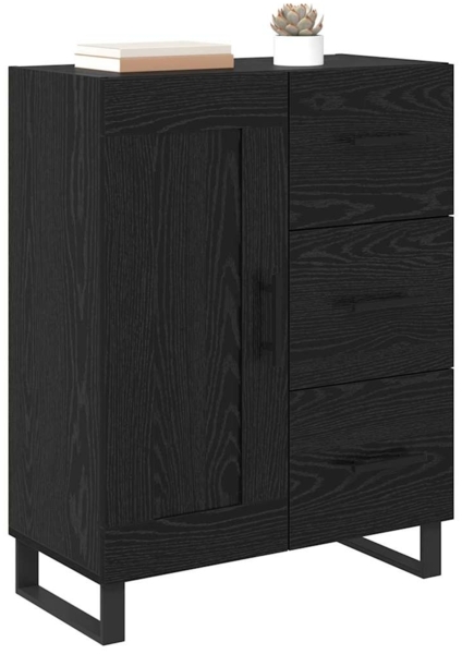 vidaXL Sideboard mit Schubladen Schwarz Eichen-Optik 69,5 x 34 x 90 cm 881647 Bild 2
