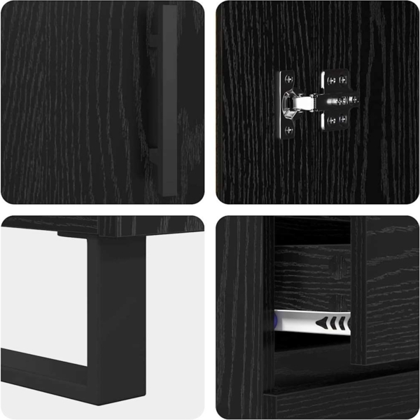 vidaXL Sideboard mit Schubladen Schwarz Eichen-Optik 69,5 x 34 x 90 cm 881647 Bild 8