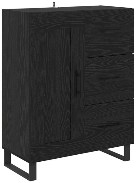 vidaXL Sideboard mit Schubladen Schwarz Eichen-Optik 69,5 x 34 x 90 cm 881647 Bild 1