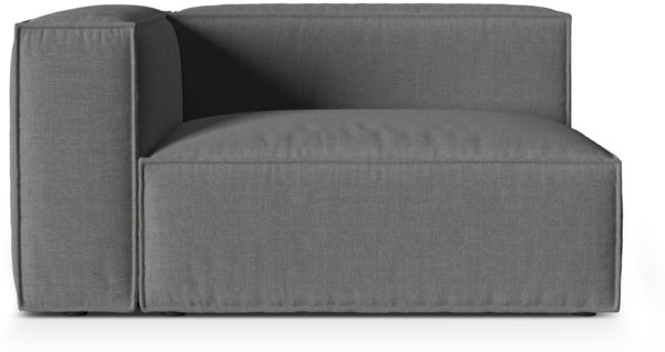 Micadoni Eckmodul Nuria 2-Sitzer Links Strukturierter Stoff Grau