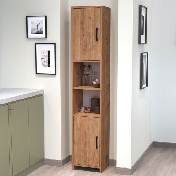 Hochschrank Rautrina 180x35x30 cm Eicheoptik [en. casa]