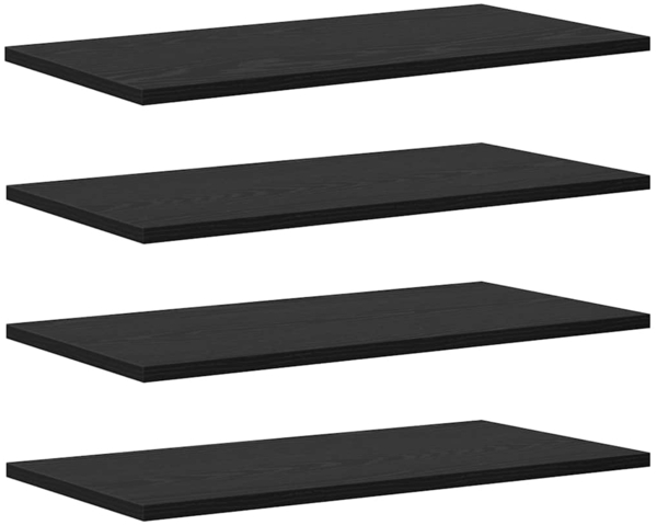 vidaXL Regalbrett 4 pcs Schwarz 60 x 30 x 1,5 cm Holzwerkstoff 875053